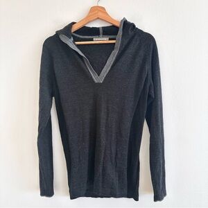 Smartwool gray hooded V-neck sweater Small AS-IS